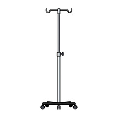 Medical IV Pole Stand on Wheels. © Sakila