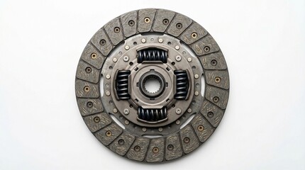 Fototapeta premium Automotive Clutch Disc Isolated on White Background for Vehicle Repair.