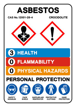 Asbestos Crocidolite Personal Protection Symbol Sign ,Vector Illustration, Isolate On White Background Label.EPS10