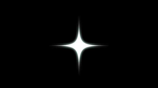 Twinkling stars animation with fast glitter line motion, cartoon blinking stars, flat vector sparkle FX, glowing light trails, 2D twinkle effect overlay on black screen background