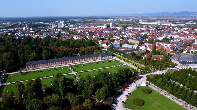 Aerial Schloss Schwetzingen Baroque Palace and Imperial Gardens