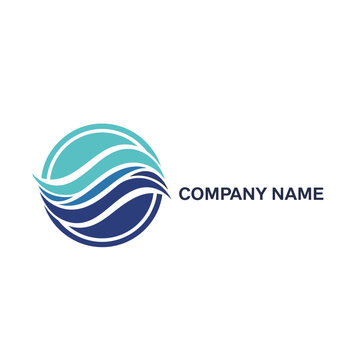 Abstract Wave Logo Design with Blue Circles