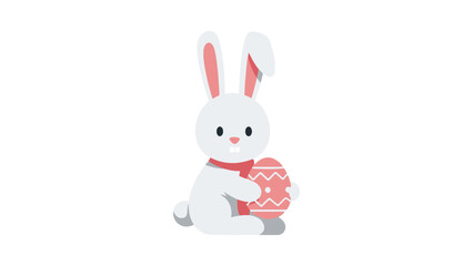 Obraz premium Easter bunny holds soft pastel evergreen egg