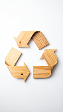 Nachhaltiges Recycling Symbol aus Holz