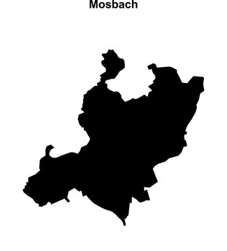 Mosbach (Baden-Wurttemberg) blank outline map