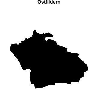 Ostfildern (Baden-Wurttemberg) blank outline map