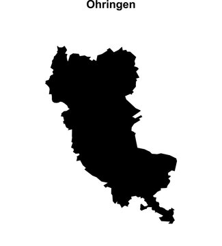 Ohringen (Baden-Wurttemberg) blank outline map