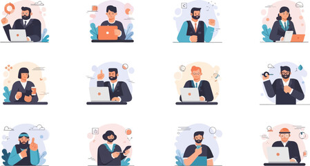 Fototapeta premium Diverse professionals engaged in various work-related activities (1)