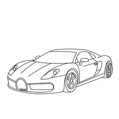 Naklejka premium Modern luxury supercar line art illustration