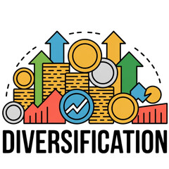 Obraz premium Diversification Investment Growth Concept Icon.