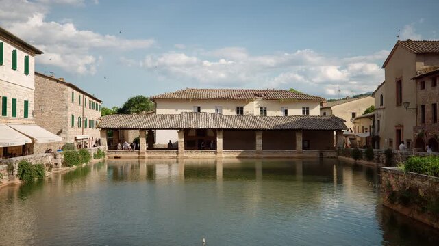 Bagno Vignoni Thermal Pool Piazza in Tuscany, Italy