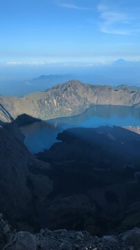 Mount Rinjani Summit View of Segara Anak Crater Lake in Lombok