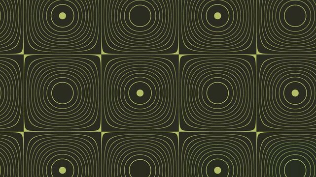Intricate abstract geometric background displaying concentric squared circles, creating an optical topographic effect and a mesmerizing rhythmic pulse for versatile digital art projects