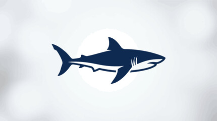 Obraz premium Great white shark silhouette swimming