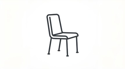 Fototapeta premium Modern office chair outline icon with thin legs representing furniture design interior decor or workplace seating isolated on white background vector illustration