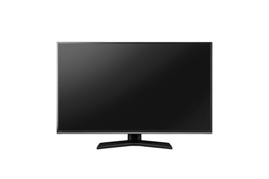 Modern tv monitor with blank screen on transparent background
