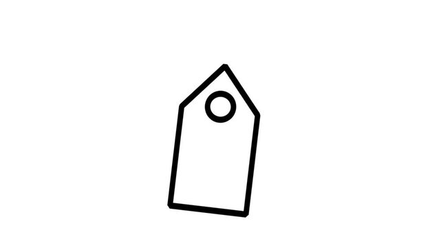 Minimalist price tag line icon animation for retail shopping marketing and commercial e-commerce business projects.