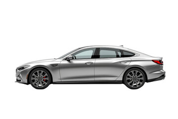 Fototapeta premium Silver modern luxury sedan showcasing premium automotive design