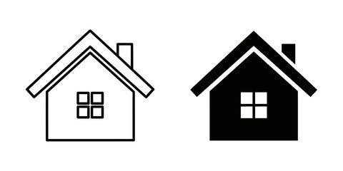 Fototapeta premium modern minimalist house icons set flat design vector illustration