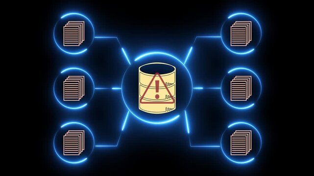 Data leak and information breach concept on the transparent background. Unauthorized access leading to disclosure of personal and confidential information. Motion graphics of data leak idea.