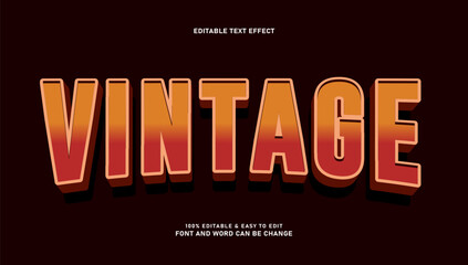 Vintage Retro 3D Editable Text Effect with Orange and Red Gradient © Ika