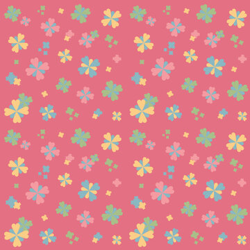 Pink Spring and summer Seamless floral Pattern background: Vector Illustration for Fabric, Clothing, wallpaper, tile floor and fashion Design