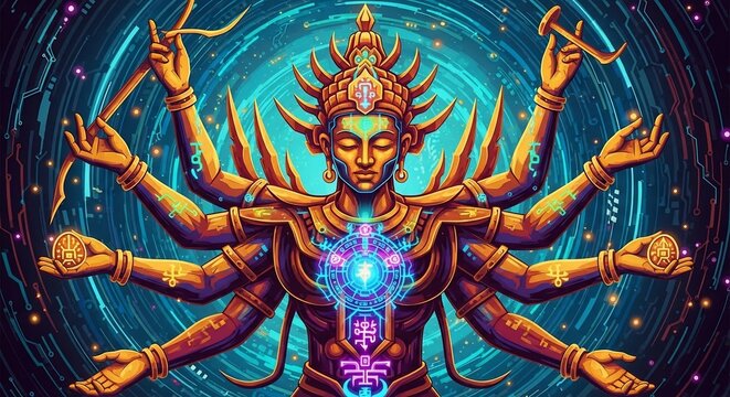 Hindu Goddess Kali Illustration.