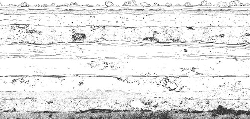Stylized cross section of layered earth showing soil strata and vegetation line ground layers © Towhidul