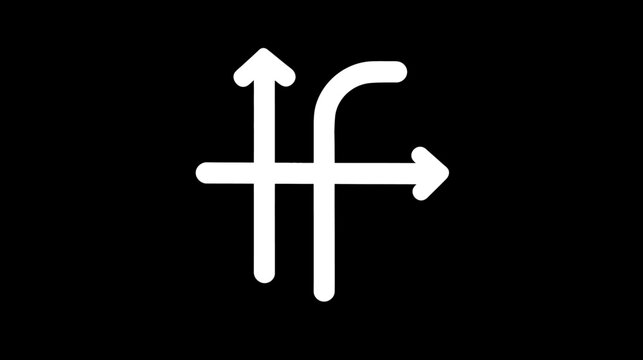 White shuffle icon on black background, representing random play, mixed order, non-sequential playback, and diverse choices in user interfaces.