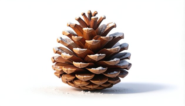 Close-up of a pine cone with a white background.