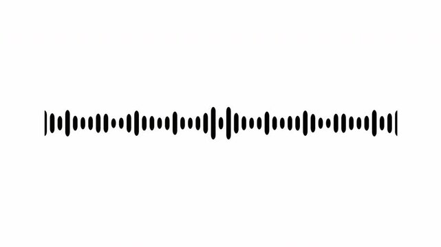 Audio wave spectrum, white background, animated audio waveform spectrum, black audio visualizer on background, audio waveform visualization, audio image, waveform loop, audio equalizer.