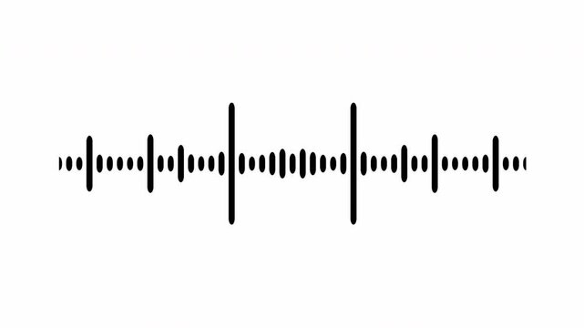 Audio wave spectrum, white background, animated audio waveform spectrum, black audio visualizer on background, audio waveform visualization, audio image, waveform loop, audio equalizer.
