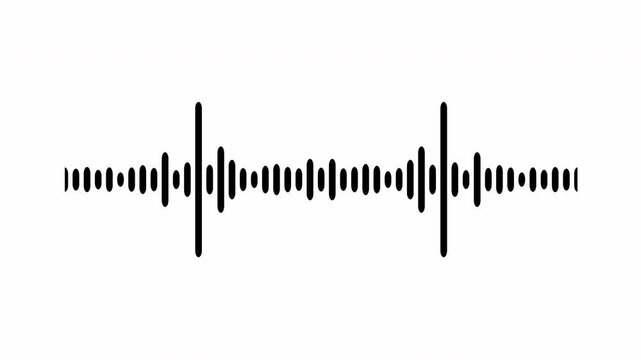 Audio wave spectrum, white background, animated audio waveform spectrum, black audio visualizer on background, audio waveform visualization, audio image, waveform loop, audio equalizer.