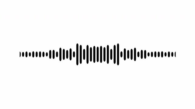 Audio wave spectrum, white background, animated audio waveform spectrum, black audio visualizer on background, audio waveform visualization, audio image, waveform loop, audio equalizer.