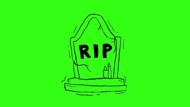 Minimalist tomb cartoon animation 