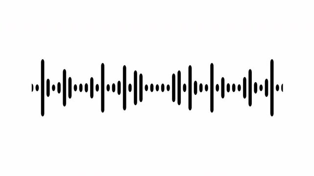Audio wave spectrum, white background, animated audio waveform spectrum, black audio visualizer on background, audio waveform visualization, audio image, waveform loop, audio equalizer.