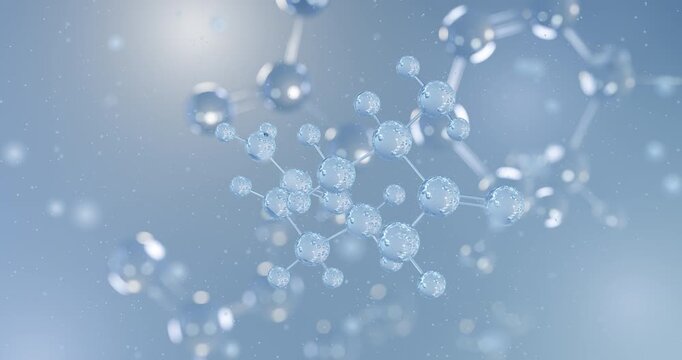 Citrulline rotating 3D model of non-essential amino acid, seamless looped video
