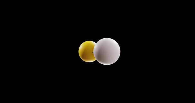 Aluminum phosphide molecule, rotating 3D model of pesticide, looped video on a black background
