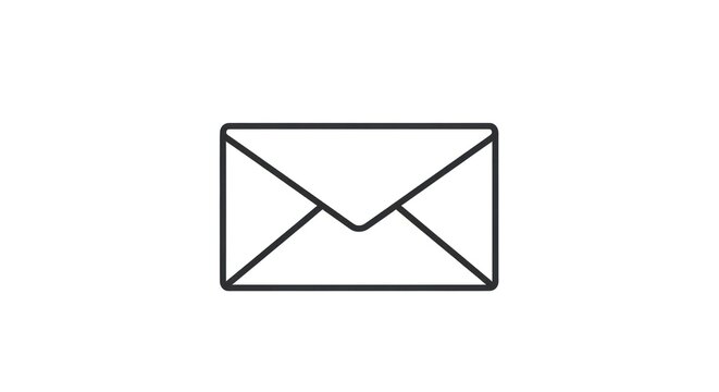 Envelope mail icon for email communication and message notification on white background.