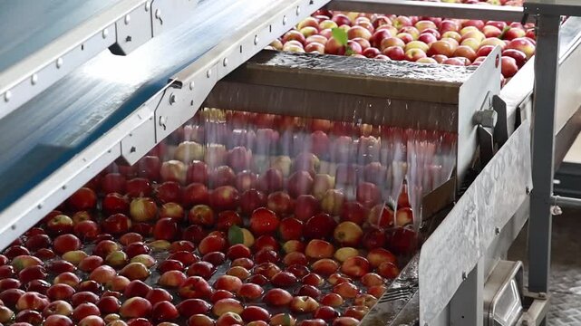 Slow Motion Apple Sorting on Automated Grading Machine