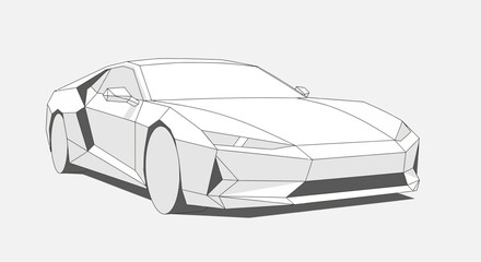 Obraz premium Modern sports car illustration on white background for transportation concept