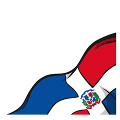 HandDrawn dominican republic flag Waving Corner ornament
