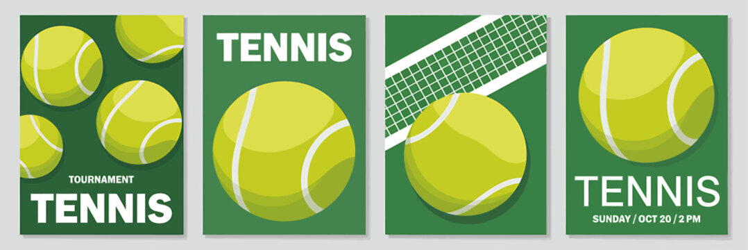 Tennis posters with yellow balls