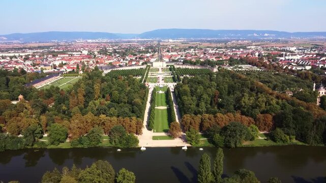Aerial Schloss Schwetzingen Baroque Palace and Imperial Gardens