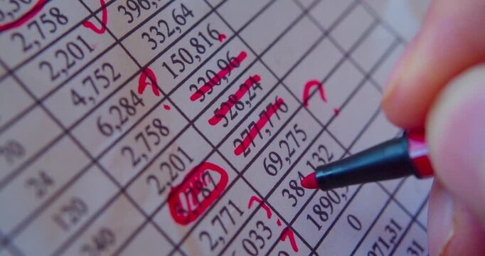 Paper work.Close up shoot  of a marker and numbers on a paper.Concept of Business theme.