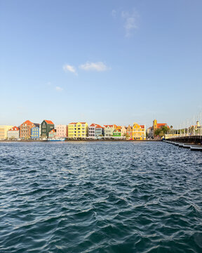 Colorful Handelskade Waterfront in Willemstad, Curacao