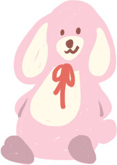 분홍토끼 애착인형 © 지은 박