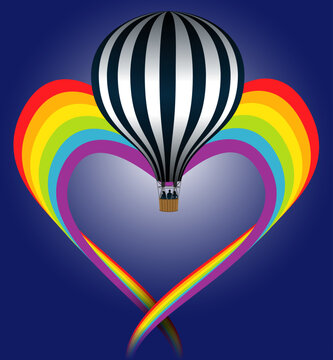 Montgolfière C&oelig;ur Ar en ciel 3