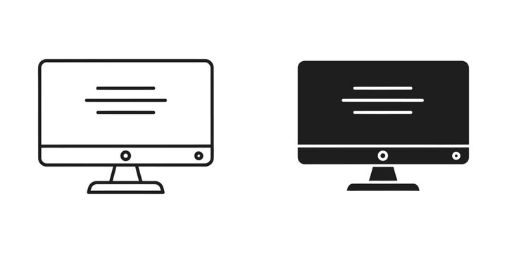 minimalist computer monitors vector illustration flat design isolated on white background