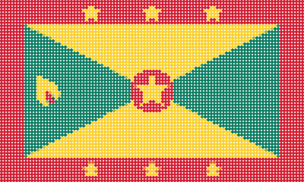 Flag of Grenada pixel art of dots